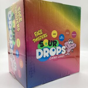 FACE TWISTERS SOUR DROPS CHEWY CANDY 12CT