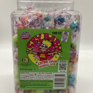 CRY BABY EXTRA SOUR BUBBLE GUM BUCKET 240CT