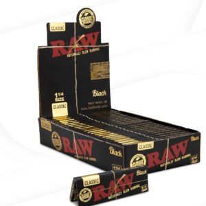 RAW BLACK PAPER 1-1/4 24CT